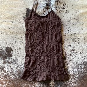Soho Girls brown lace pattern cami size is marked one-size